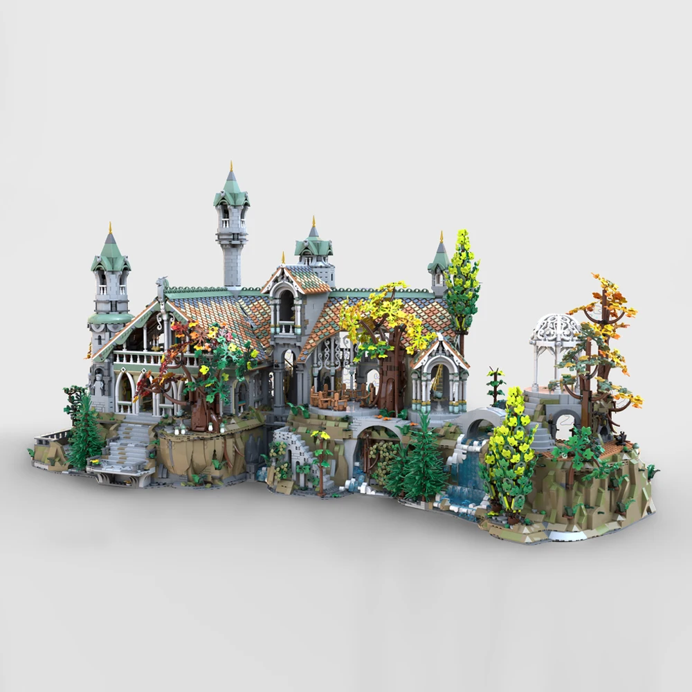 

4481PCS MOC Street View Challenge Expansion Mountain Base Castle Modular Building Blocks Holiday Gift Children's Toy DIY Set