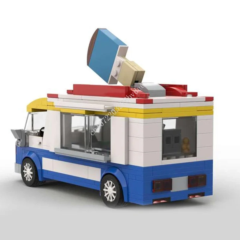 342PCS MOC Speed Champions City Services - Ice-Cream Truck Model Building Blocks Bricks DIY Creative Assembly Kids Toys Gifts