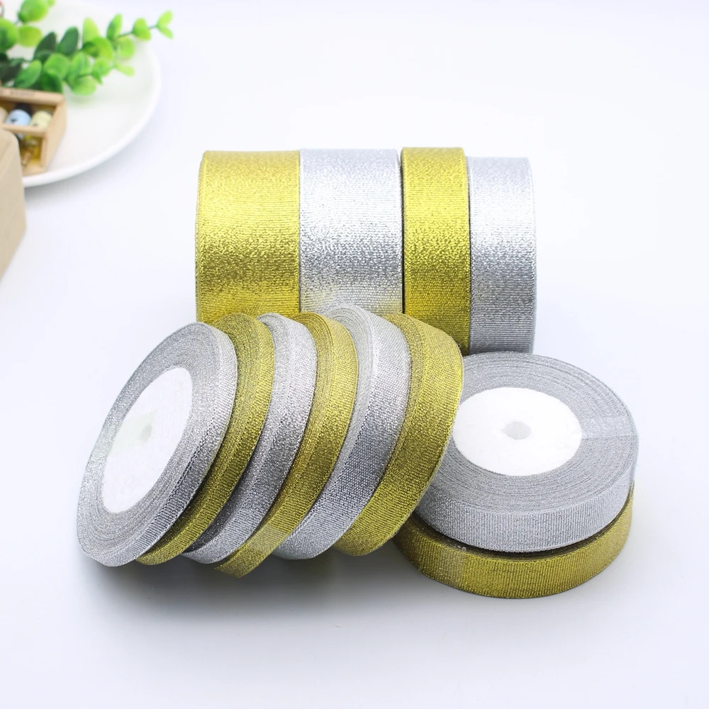 New 22meters/roll Silver Polyester Ribbon Chrismas Wedding Decoration Gift Wrap Box Package Onion Fabric Ribbons DIY Accessories