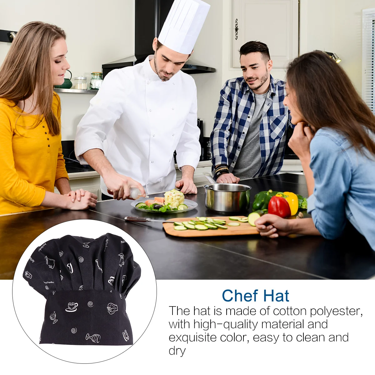 1pc Pilz Hut Für Köche Design Verdickte Umschlag Rand Koch Uniform Hut Für Restaurant Küche Kochen Arbeiter