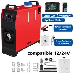 12V/24V Car Heater 2KW/5KW/8KW Diesel Air Heater 6-Buttons LCD Thermostat Parking Heater Fast Heating For Truck Camper Van