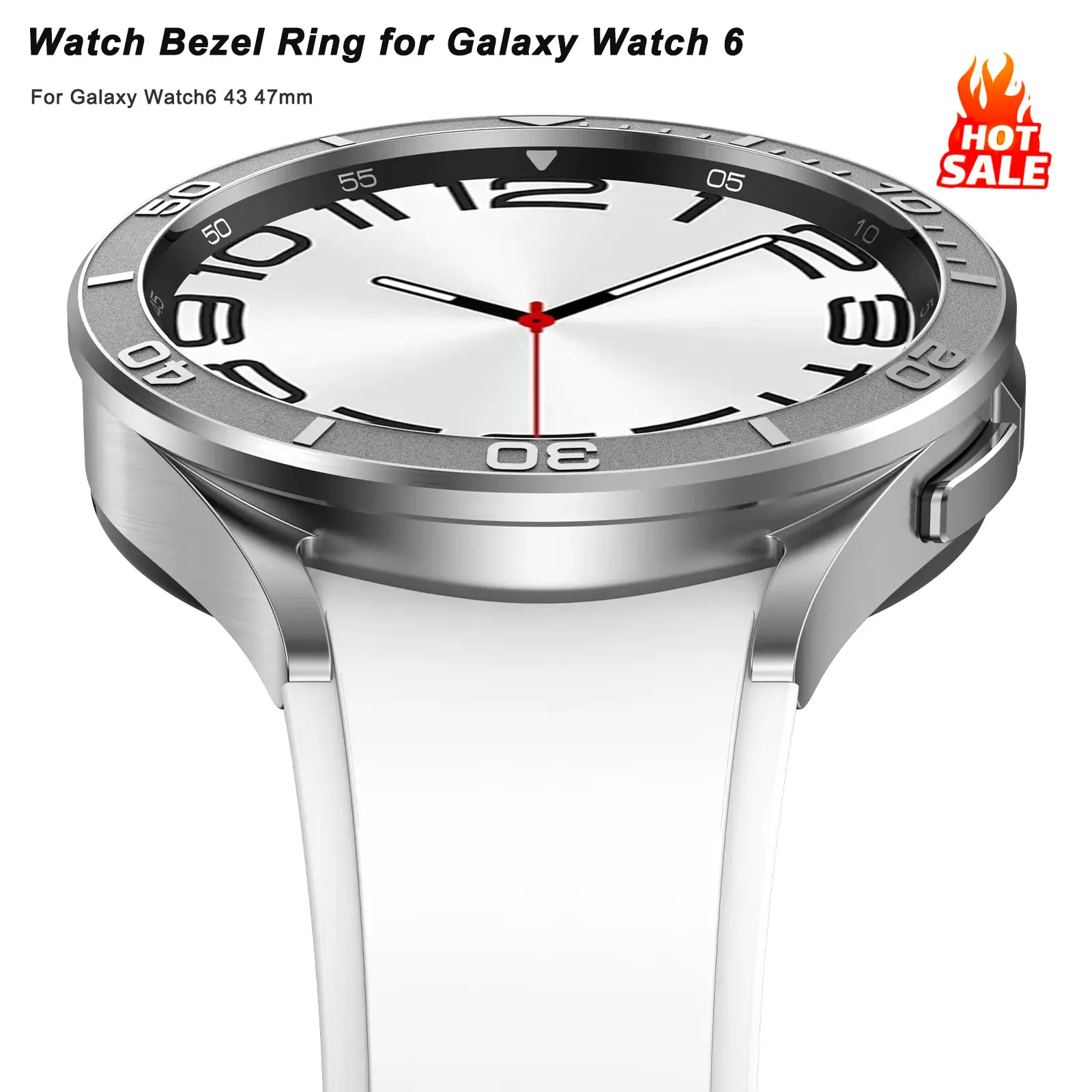 Watch Bezel Ring for Samsung Galaxy Watch6 Classic 43Mm 47mm Stainless Steel Timescale Cover Bumper Case Accessorie for Watch 6
