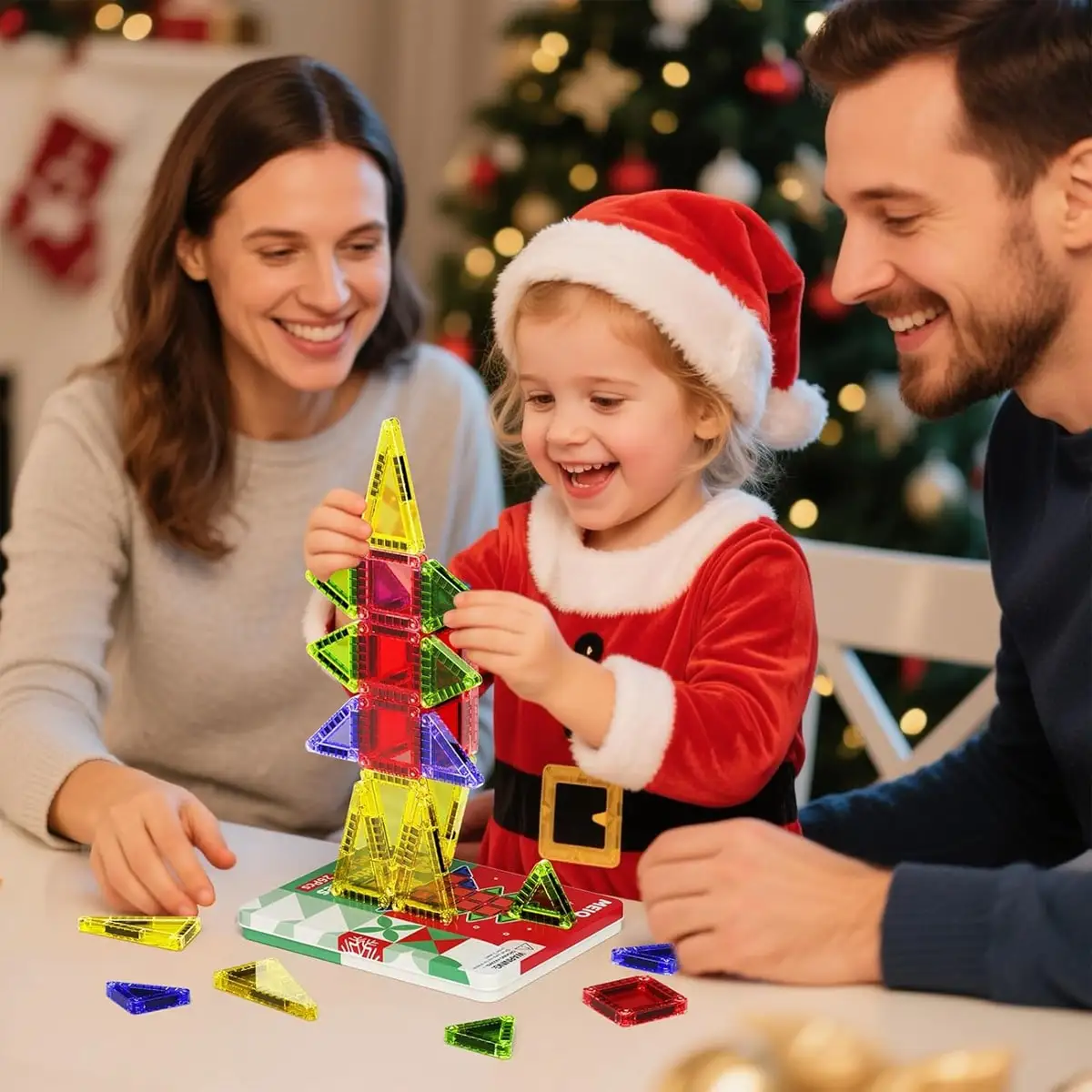 Christmas Element Mini Magnetic Block Toy, Children's Interactive Building Toy, Random Colors, Christmas/Back-To-School Season