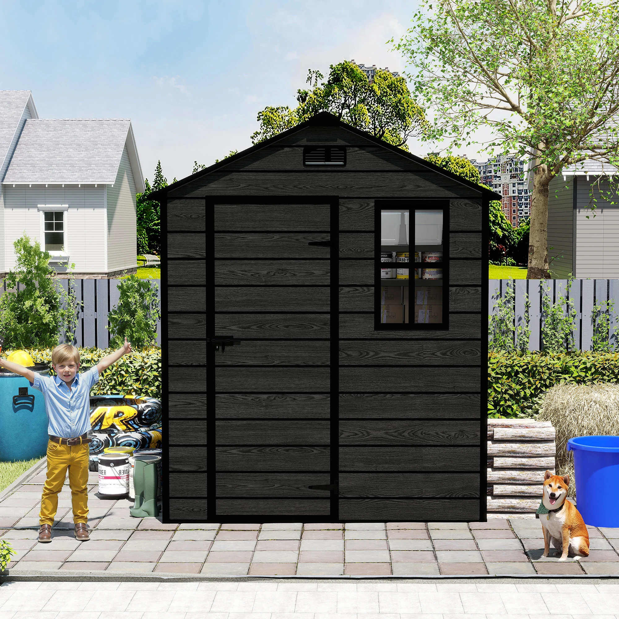 

Campcraft resin storage shed, high quality pp material, strong structure, waterproof, rust and UV proof, large storage space