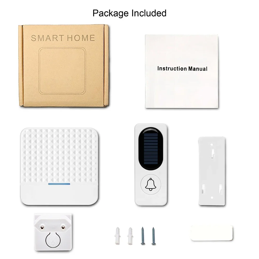 Solar Powered Wireless Smart Doorbell Smart Music Doorbell Long Distance Home  Apartment Security Protection Camera Doorbell