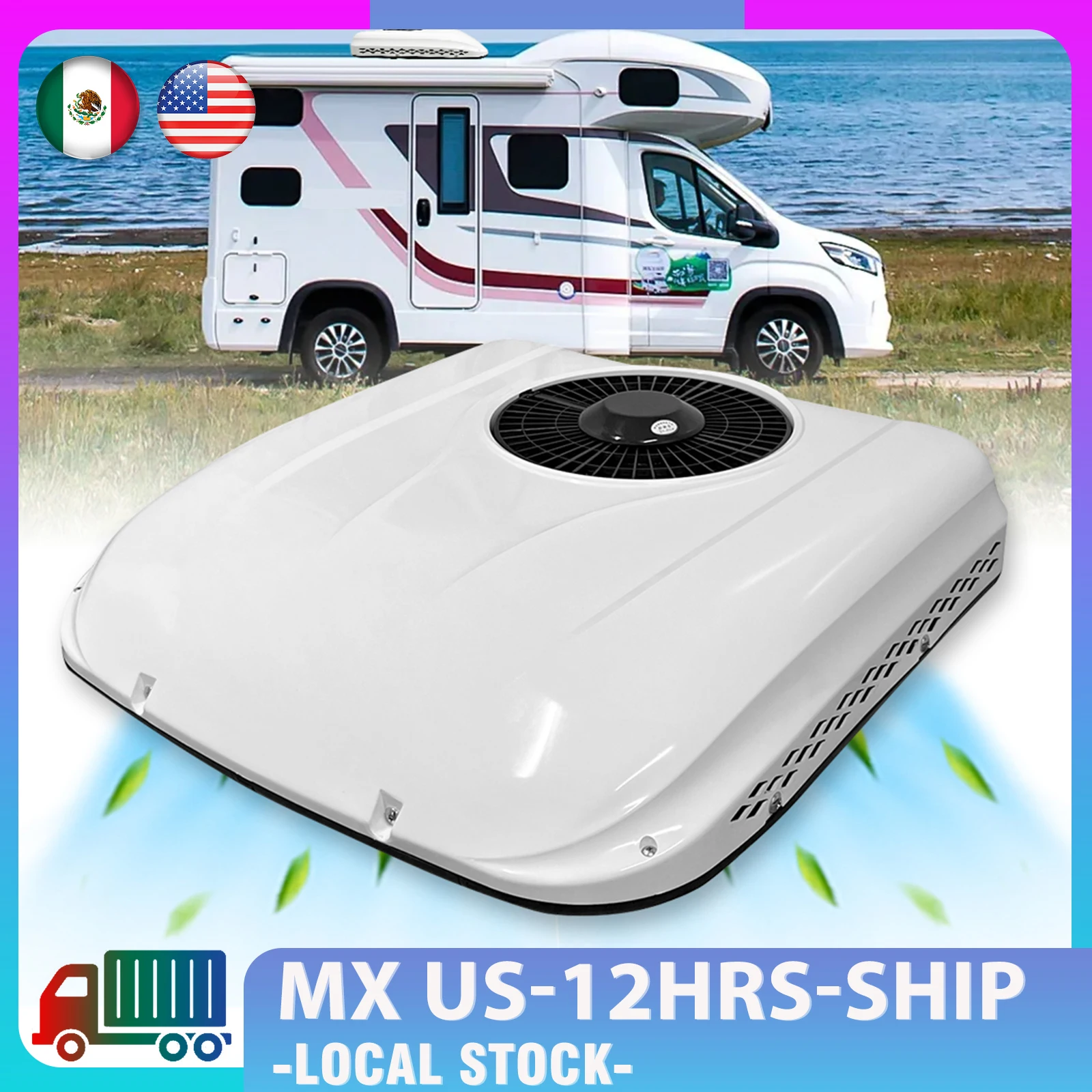 

Treeligo 13500BTU 12V/24V Cooling RV Rooftop Air Conditioner Electric Parking Air AC Unit for Motorhome Truck Camper Van Caravan