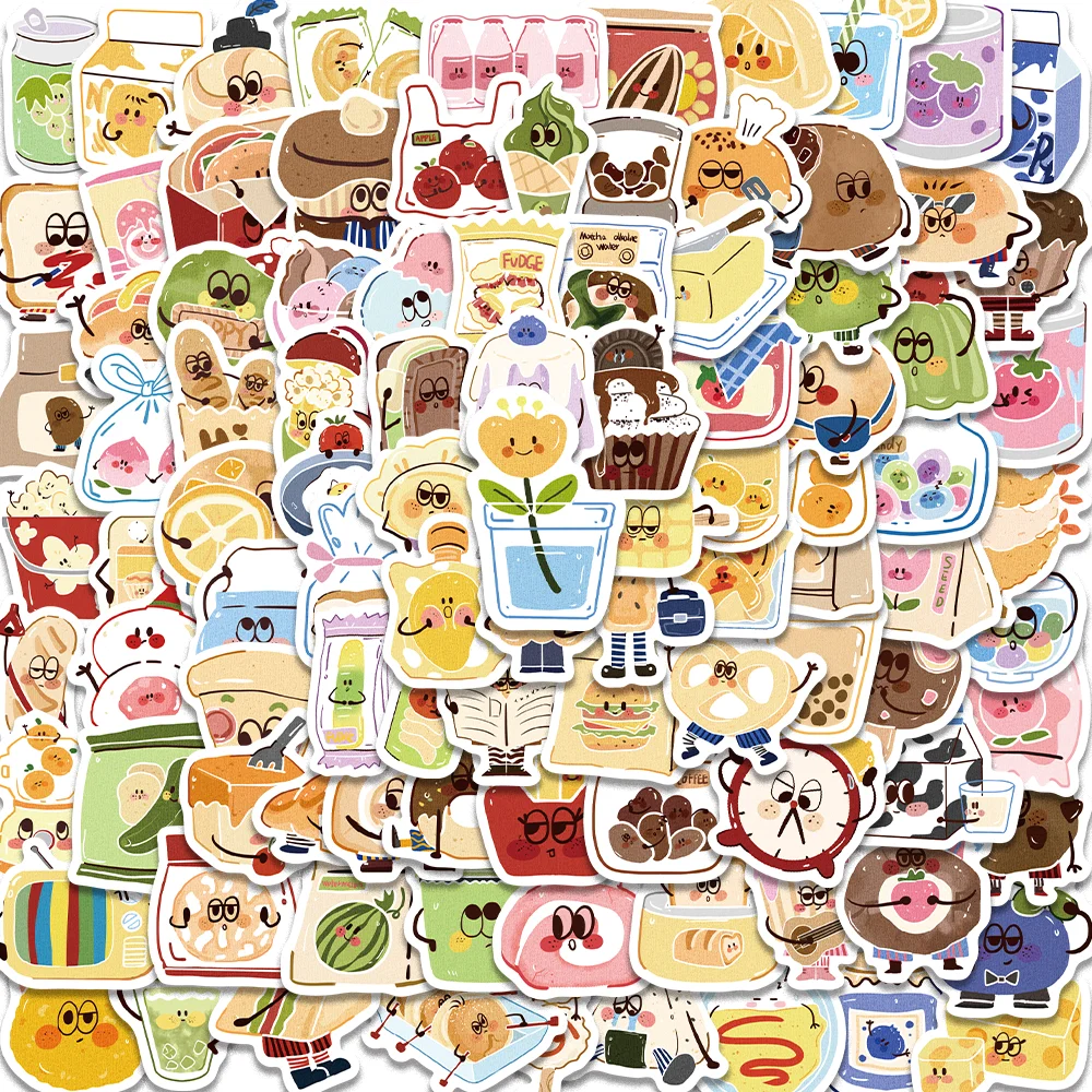 

100pcs Cartoon Cute Foods Small Thing Stickers for Envelope Guitar Diary Suitecase iPad wholesale Waterproof Children's Gift Toy