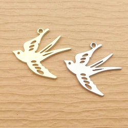 10pcs Bird Charm for Jewelry Making Necklace Pendant Diy Craft Supplies Metal Materials Earring Keychain Bracelet Accessories