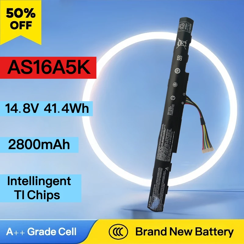 

15V 41.4Wh New AS16A5K AS16A7K AS16A8K Battery For Acer Aspire E15 E5-475G 523G 553G 575G 774G E5-575-59QB E5-575 E5-575G-53VG