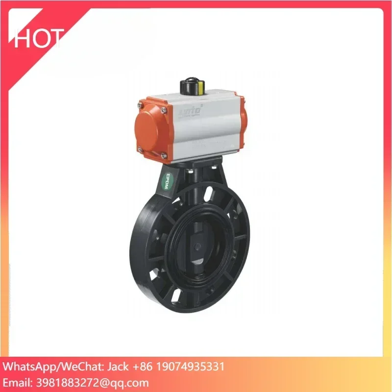 YNTO Custom Industrial 4 Inch Pneumatic Actuated Butterfly Valves Flow Control 3 Inch Pn16 Pvc Pp Butterfly Valve 6 for Fire