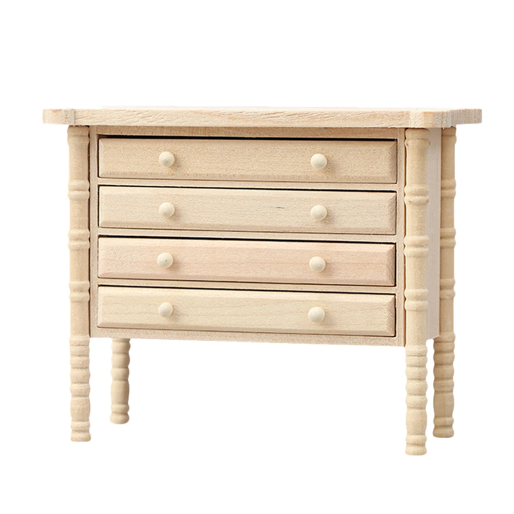 미니 나무 서랍장 수납 인형의 집 액세서리 DIY 소형 가구 장식 서랍장 마이크로 장면