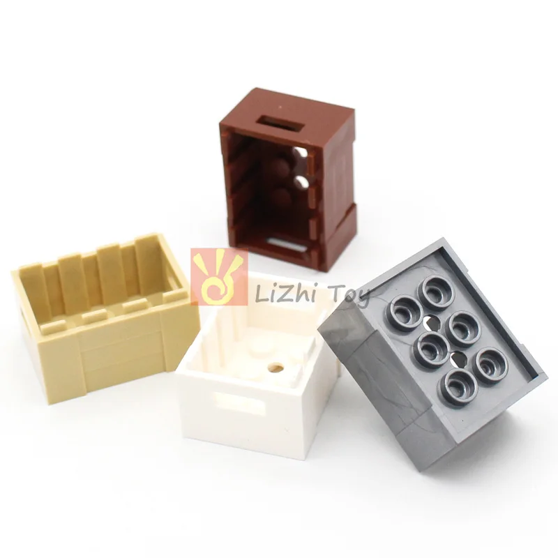 10pcs MOC Brick 30150 Wooden Case Container Crate 3x4x1 2/3 with Handholds Classic Compatible Building Blocks Toy Accessory