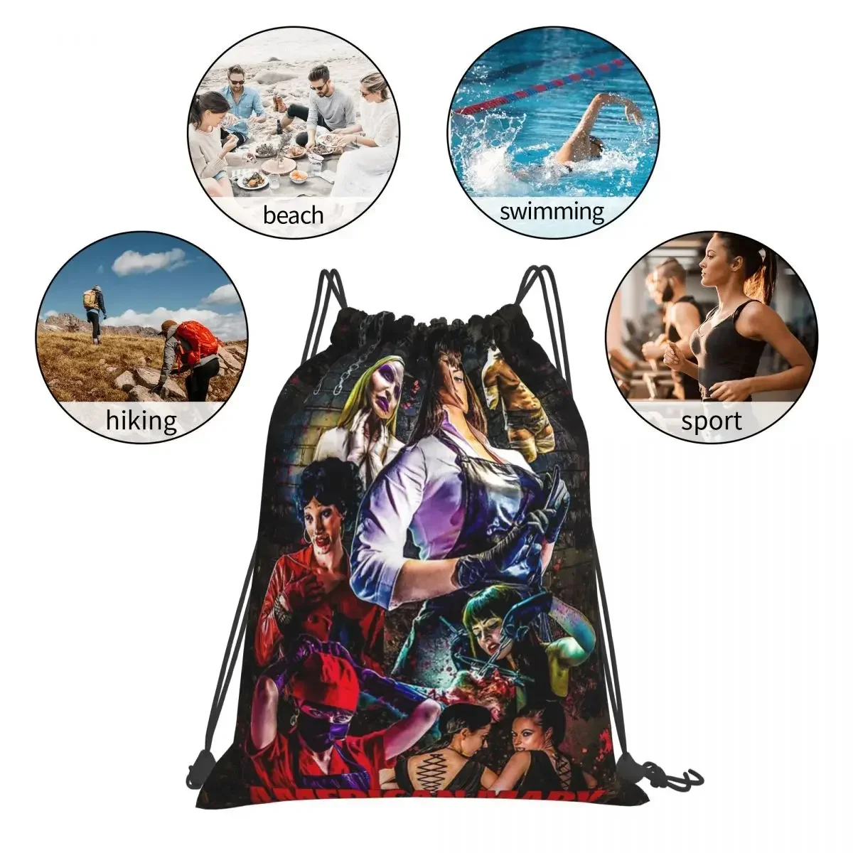 American Mary Backpacks Fashion Portable Drawstring Bags Drawstring Bundle Pocket Storage Bag BookBag For Man Woman Students