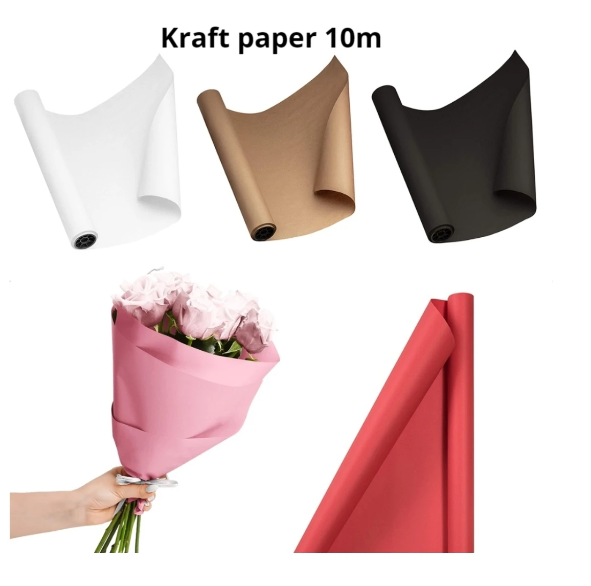 10m environment-friendly Kraft paper for gifts, crafts, transportation, bouquet packaging, painting, Etc