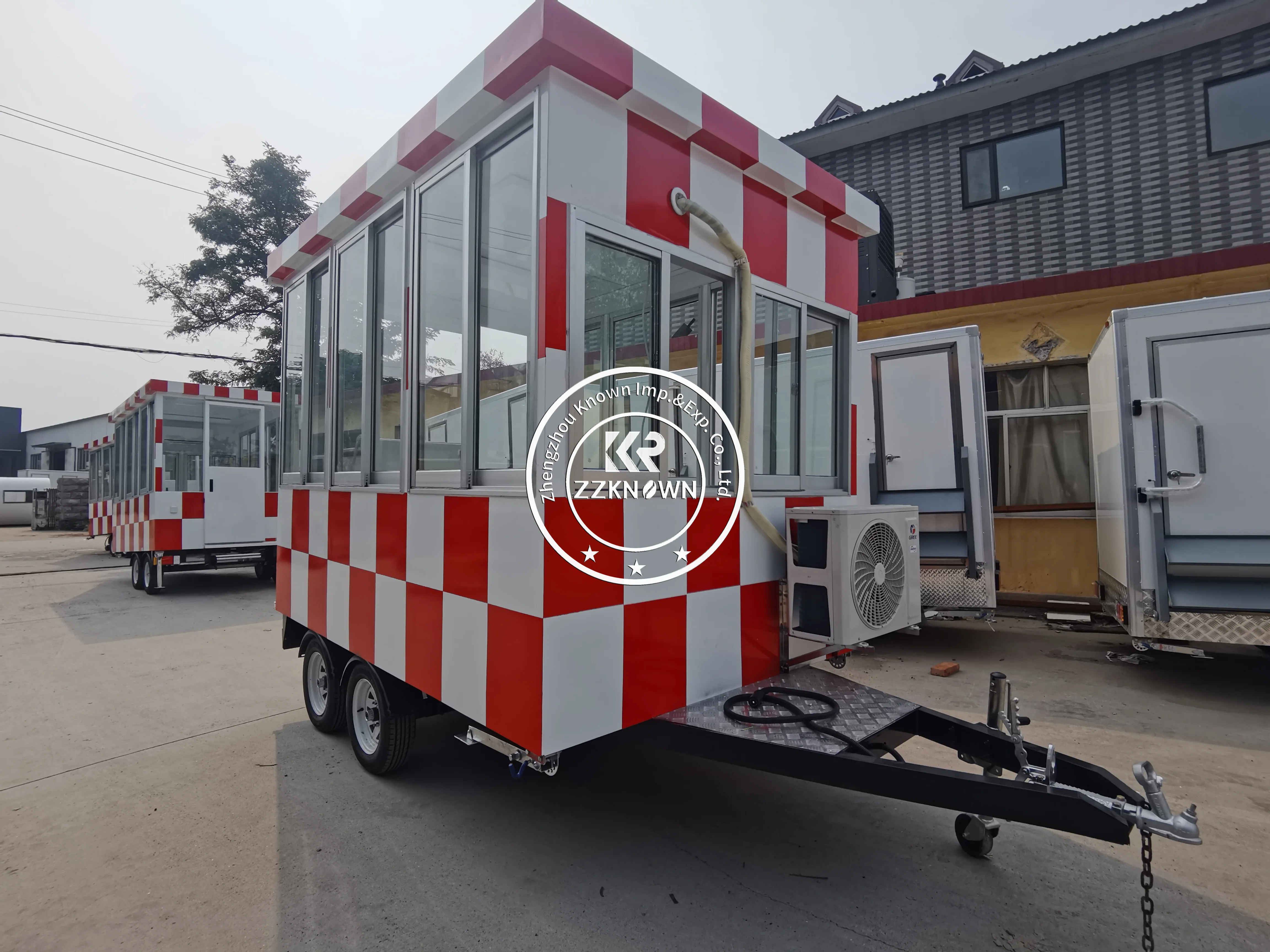 10ft Box Trailer Coffee Hotdog Food Cart Ice Cream Salad Bar Refrigerator Pizza Food Truck with Full Kitchen Mobile Bar Trailer