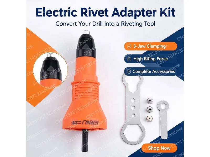 Blind Riveting Adapter for Hand Rivet Gun Aluminum Steel Tube Joining Tool DIY Craft Automotive Repair