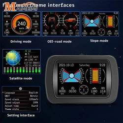 A65 Head Up Display GPS Off-road Multi-function OBD HUD Satellite Signal Digital Display Meter Compass Inclinometer Speedometer