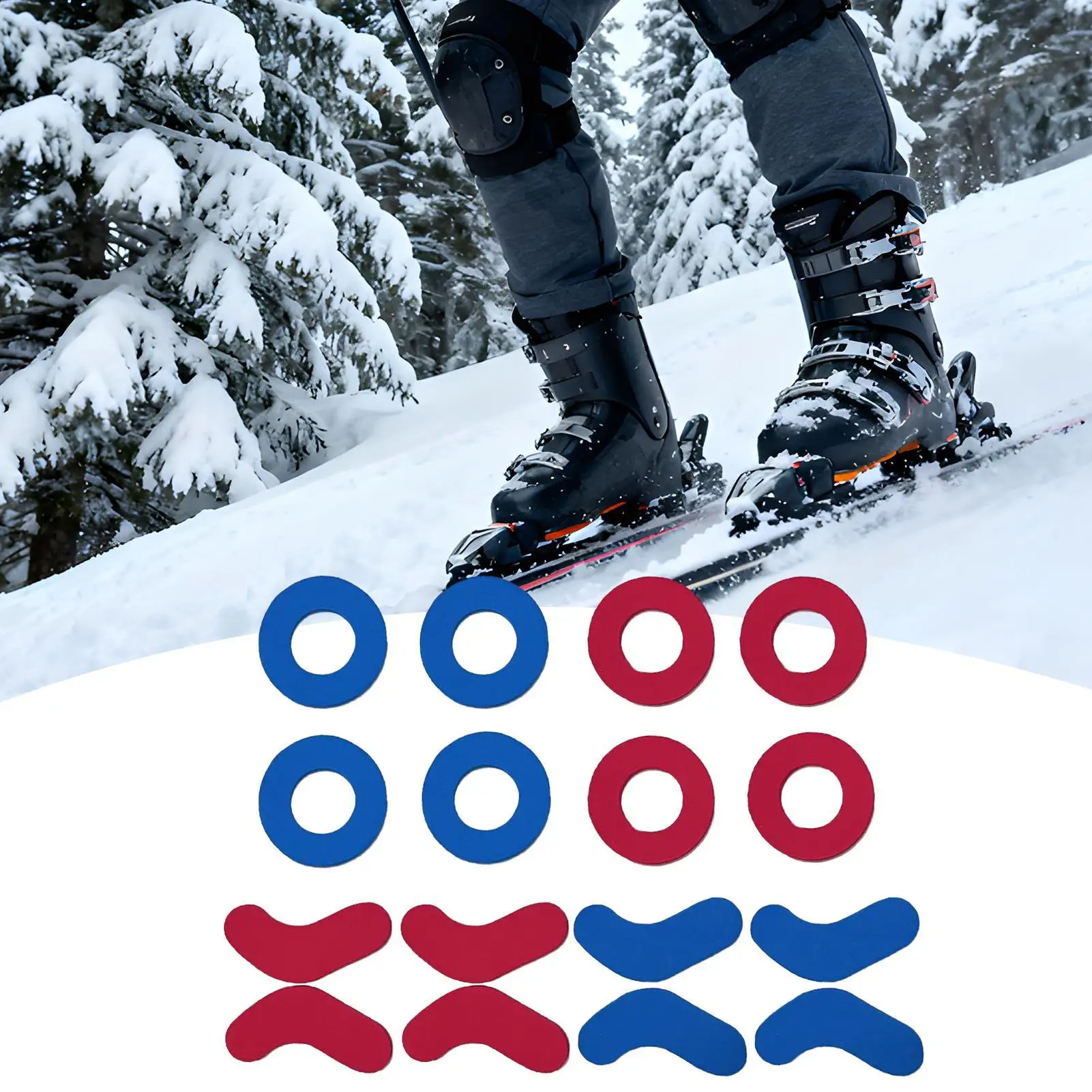 

Ski Boot Insoles Heel Lift Pads 16 Pieces Shock Absorption Gel Pads Ankle Blisters Protection Snowboard Boots Fitting Aid