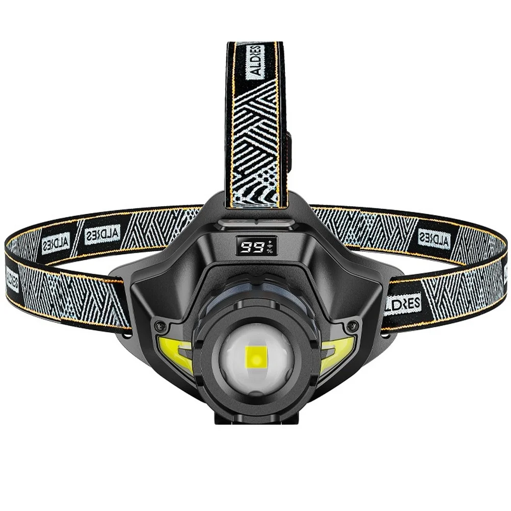 

Перезаряжаемый светодиодный налобный фонарь с двумя литиевыми батареями 2000 мАч, яркостью 900 люмен, водонепроницаемый, для походов, кемпинга, рыбалки, бега