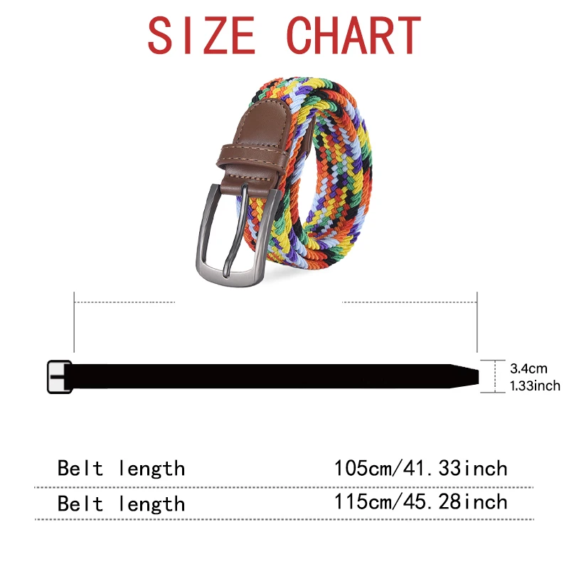 Colored Woven Elastic Belt With Shorts Casual Pants Fashionable Men Women Universal Waist Accessories Wholesale Direct Sales