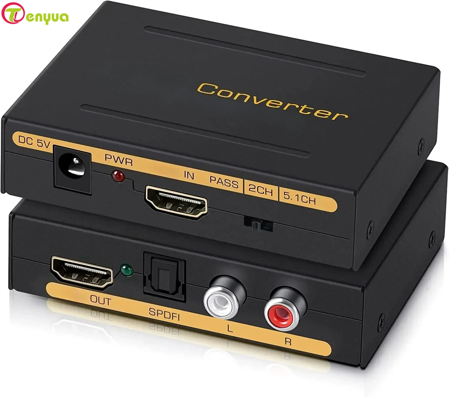 HD-Compatible Audio Extractor Converter HD+ Audio ( SPDIF + RCA L/R Stereo ) for Fire Stick Xbox PS5 Support 3D HDCP2.2 18Gpbs