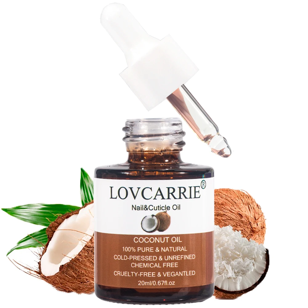 Lovcarrie Kokosnoot Cuticula Olie Natuurlijke Gezonde Etherische Olie Voor Reparatie Nagels Handlichaam 20Ml Nagel Groei Serum Manicure Pedicure