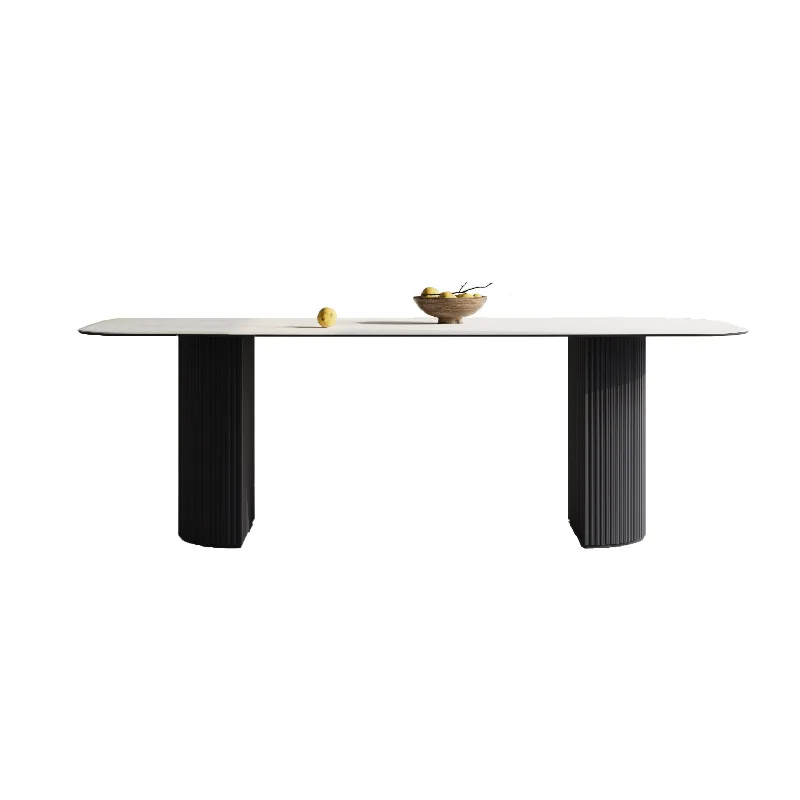 

2024 Nordic solid wood dining table, minimalist restaurant, home new 6MM grotto slate, designer wabi-sabi wind