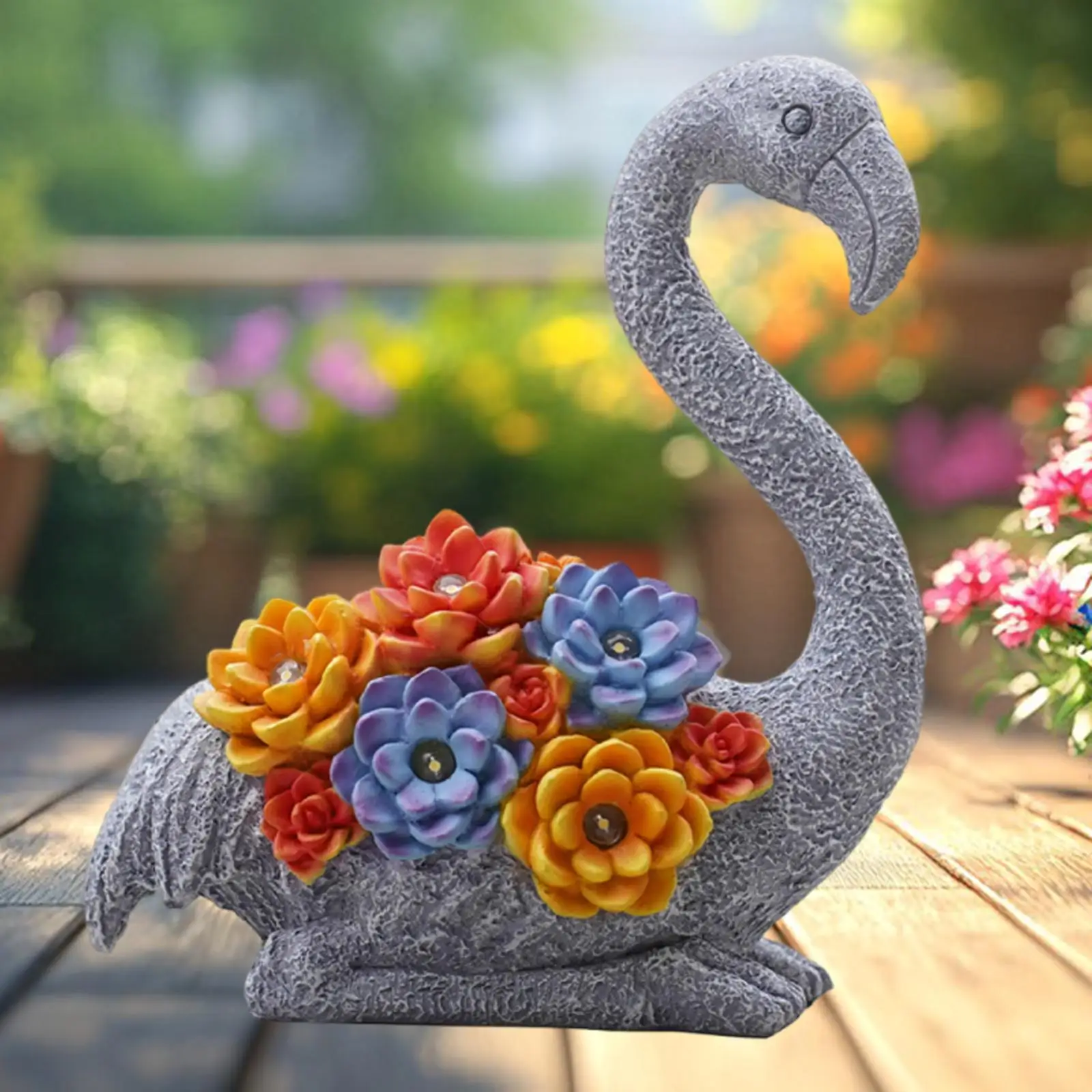 Garden Solar Statue LED Lights Lawn Ornament Nightlight Home Decor Resin Bird Sculpture for Birthday Farm Mom Porch Women