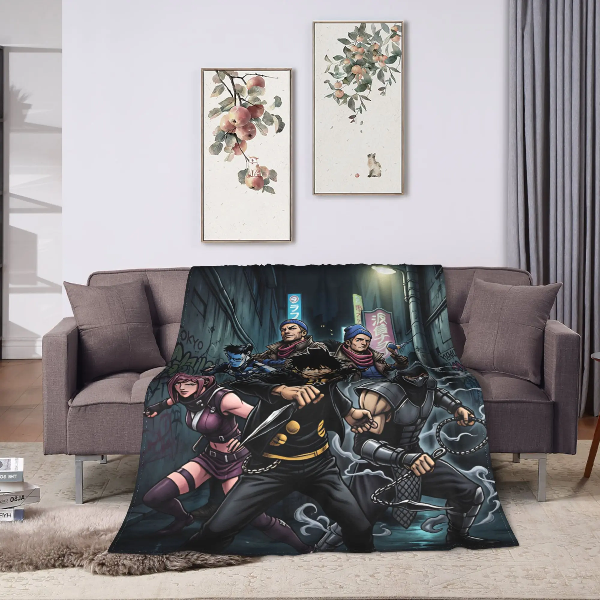 2026 Blacks Torchs Anime Flannel Blanket  Warm Soft Throw Blanket for Bedroom Airplane Travel Aesthetic Bedspread Sofa Bed Cover