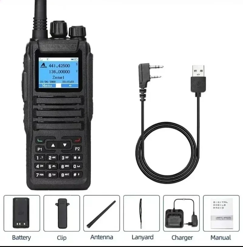 Walkie Talkie for Baofeng DMR DM-1701 OpenGD77 Dual Mode Analog/Digi TwoWay Radio Tier1+2 Dual Time Slot Ham Dual Band FM Radio