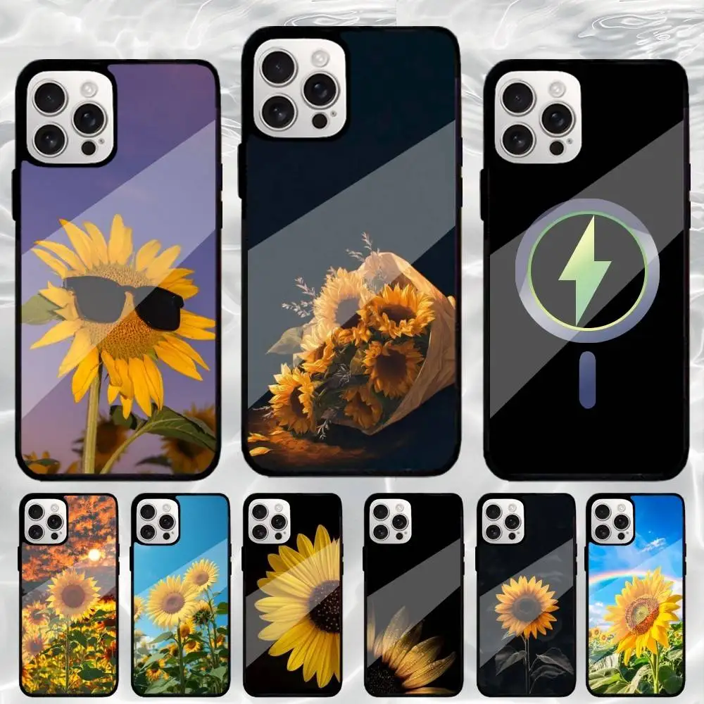 

Beautiful S-Sunflower Phone Case For iPhone17,16,15,14,13,12,11 Plus,Pro Max Magnetic Magsafe Wireless Charging