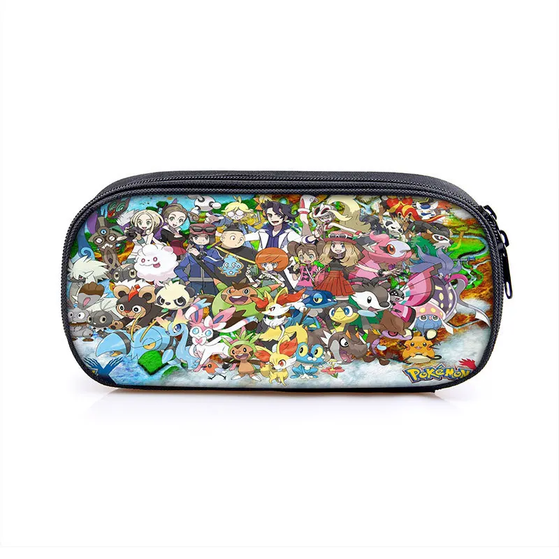 Pokemon Pencil Case Anime Pet Kawaii Pikachu Fashion Trend Large Capacity Collection Student Pen Bag Children Birthday Toy Gift