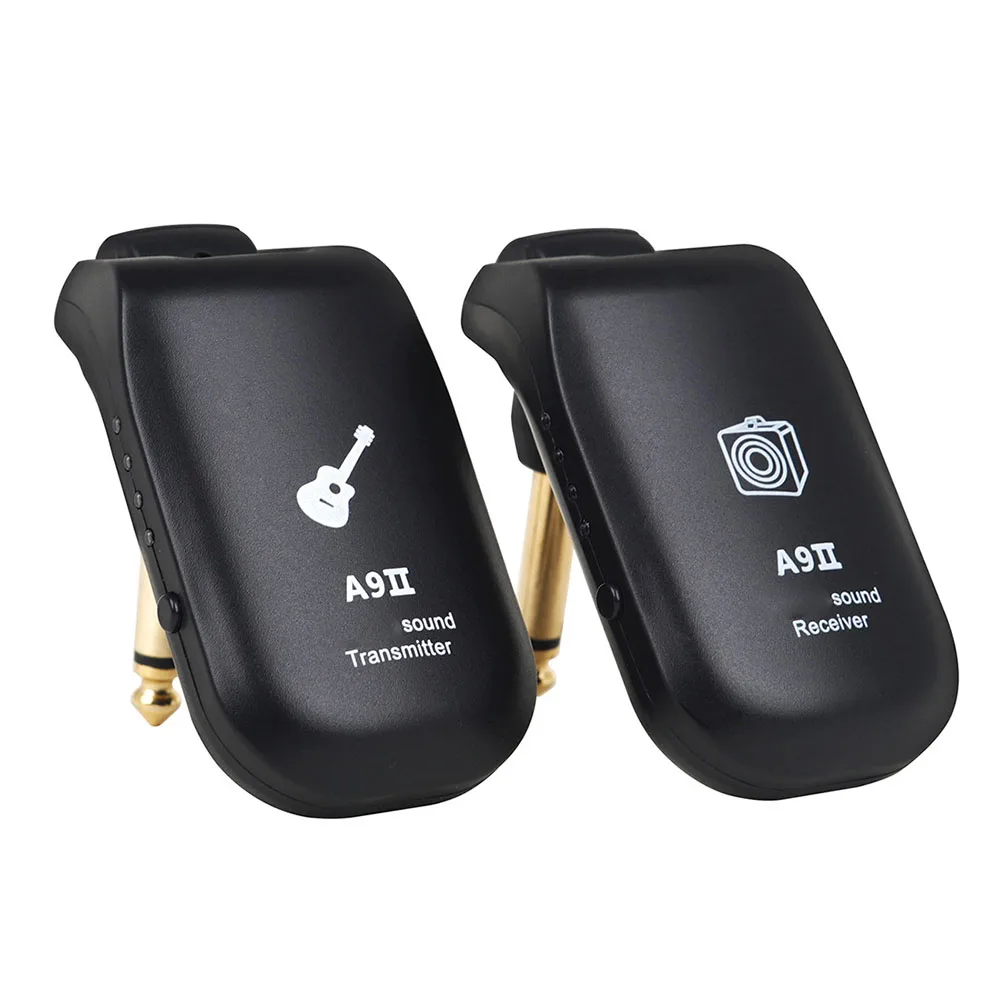 

Wireless Guitar System Receiver Rechargeable Transmitter 20Hz-20kHz ABS Builtin Electric Guitar 11x4.5x1.5cm Black