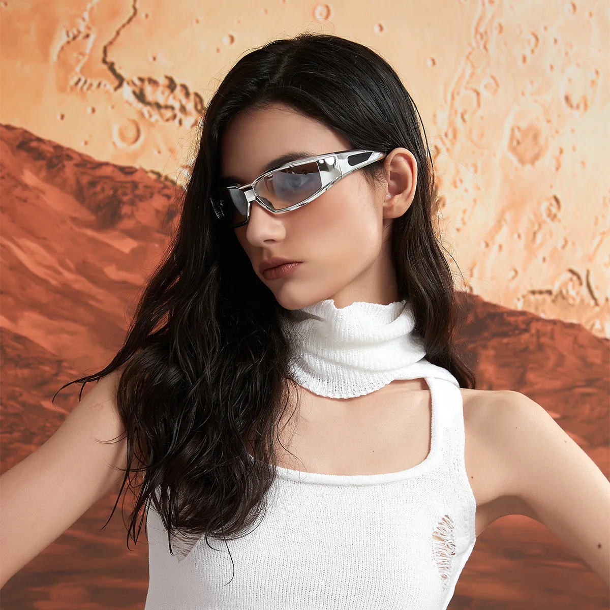 Neue Y2K Quadratische Sonnenbrille Pc Rahmen Frauen Männer Rechteck Sonnenbrille für Weiblich Männlich Retro-Reflektierende Reisen Brillen ﻿ ﻿ – Detail 3