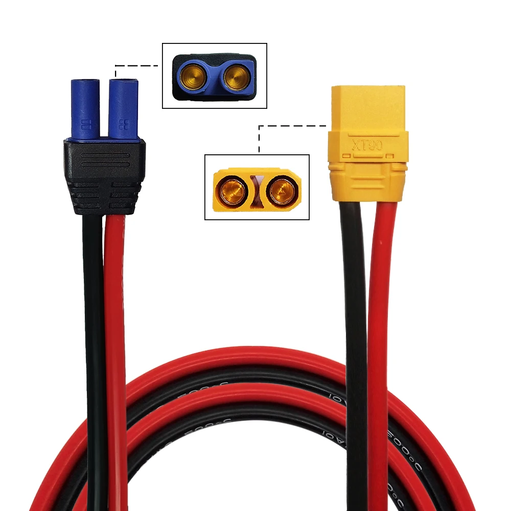 JKM XT90 Female to EC5 Female Converter Adapter with 10AWG Silicone Extension Cable 35cm for Quadcopter Car Toy RC Lipo Battery 18v to 12v 120w step down converter aadpter for milwaukee 18v li ion battery power wheel inverter buck boost voltage regulator