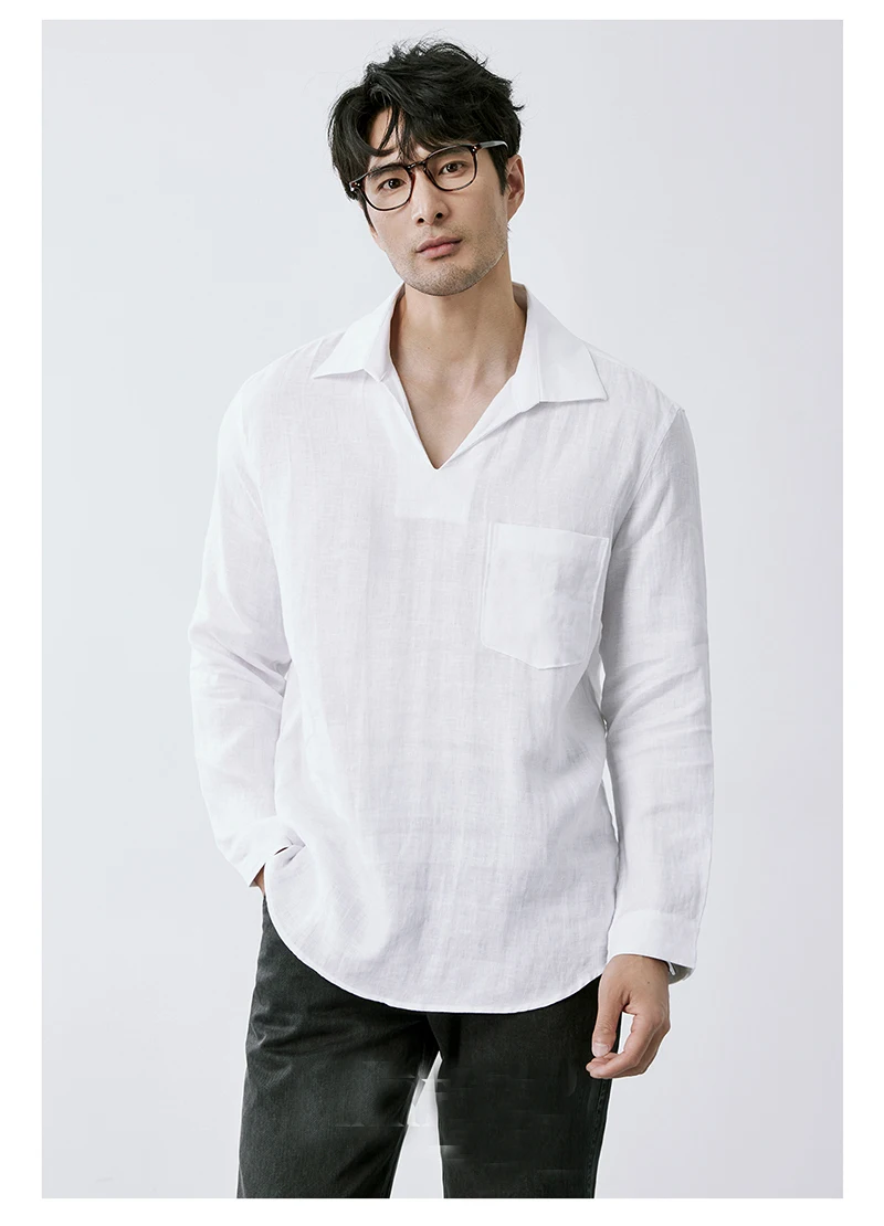 

Мужская футболка из 100% натурального чистого льна, уличная повседневная крутая дышащая впитывающая пот пуловерная рубашка, мужская одежда больших размеров