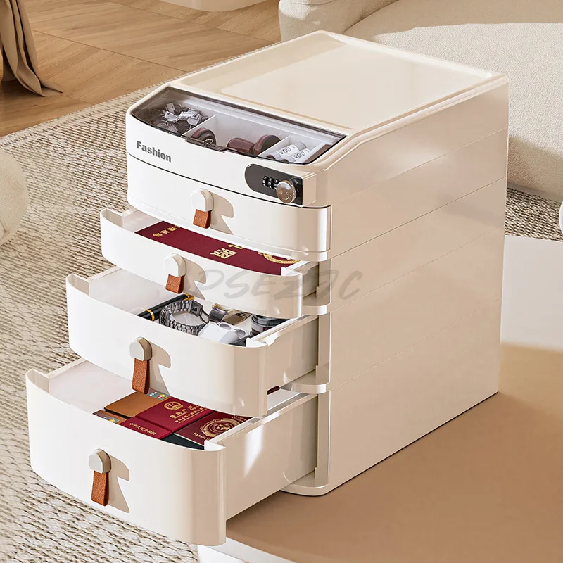 صندوق تخزين مكتبي على شكل درج، خزانة مكتبية مع كلمة مرور، صندوق قرطاسية متعدد الوظائف ورف تخزين متنوع #2