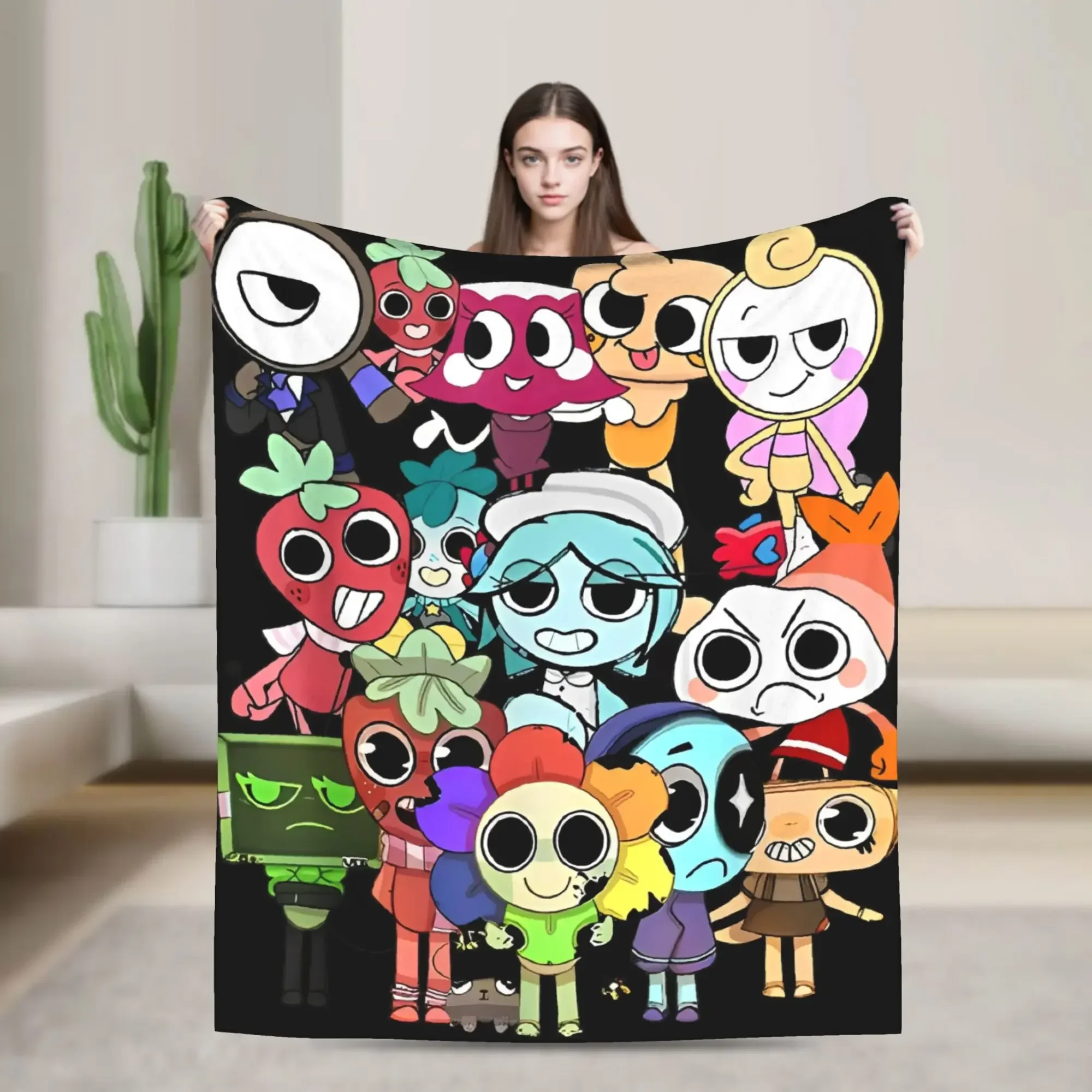 Dandys World Super Warm Knitted Flannel Cartoon Throw Blanket for Bedroom Sofa Bedspread