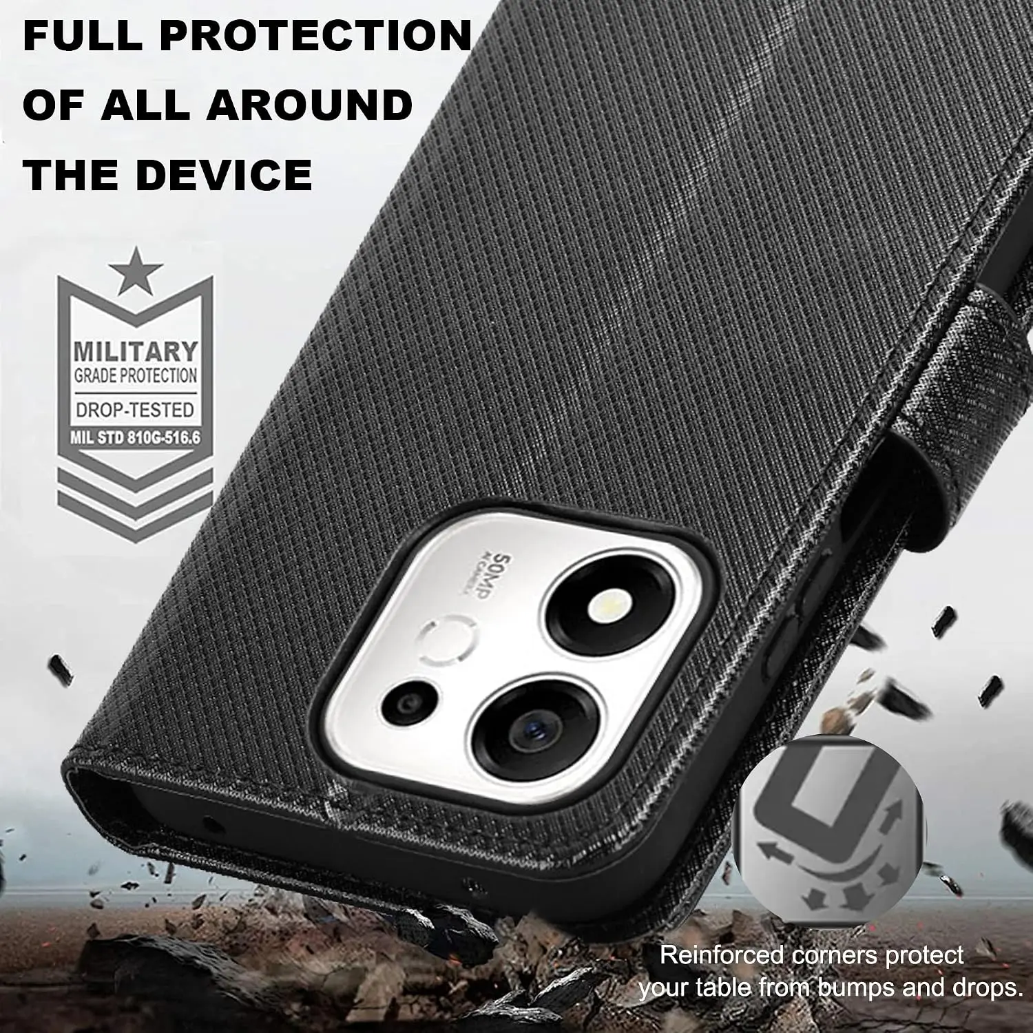 Plain Leather Flip Wallet Case For Honor 600 Smart 5G Magnetic Book Cover Holder Coque Fundas Shell - view 5
