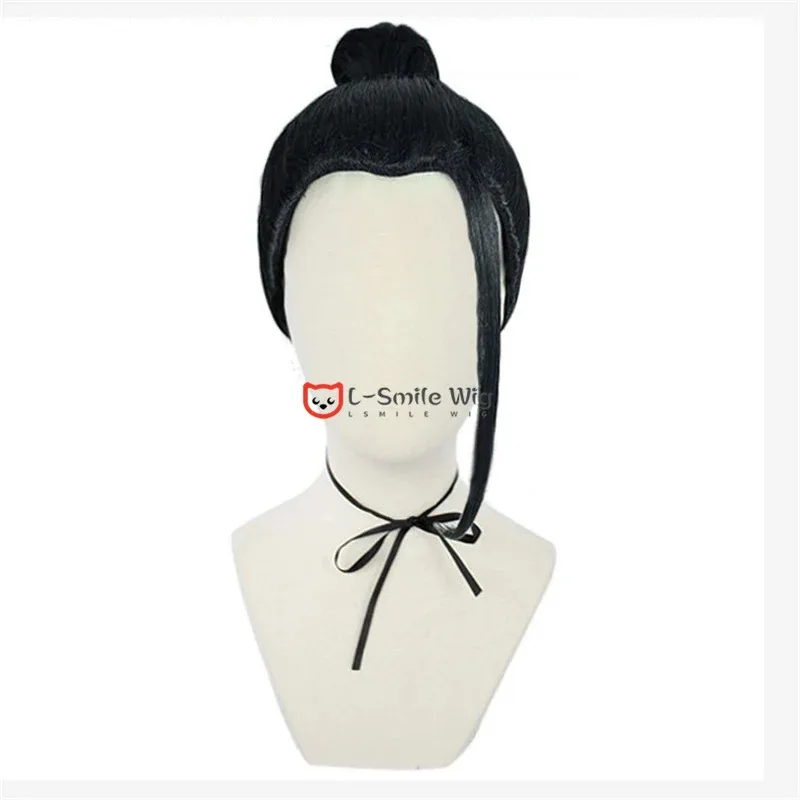 2025 2 أنماط أنيمي سوجورو جيتو كينجاكو الشعر الأسود الاصطناعية حفلة تأثيري الباروكات + غطاء شعر مستعار #4