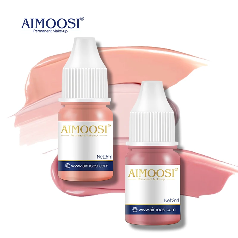 

AIMOOSI 3 Bottles Lip Tattoo Pigment Set 6 Type of Colors Optional Semi Permanent Makeup Ink Fast Absorption High Retention Rate
