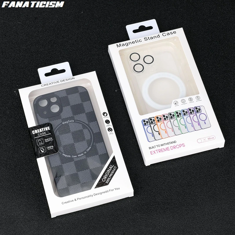 

50 шт. универсальных упаковочных коробок для чехлов для телефонов, белые картонные коробки для чехлов iPhone 16 17 Pro Max, блистерные ПВХ-коробки