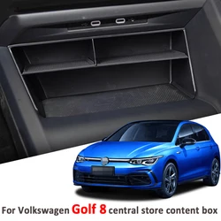 Car Central Console Organizer Box for Volkswagen VW Golf MK8 Golf 8 2020 - 2023 LHD Storage Box Container Case Accessories