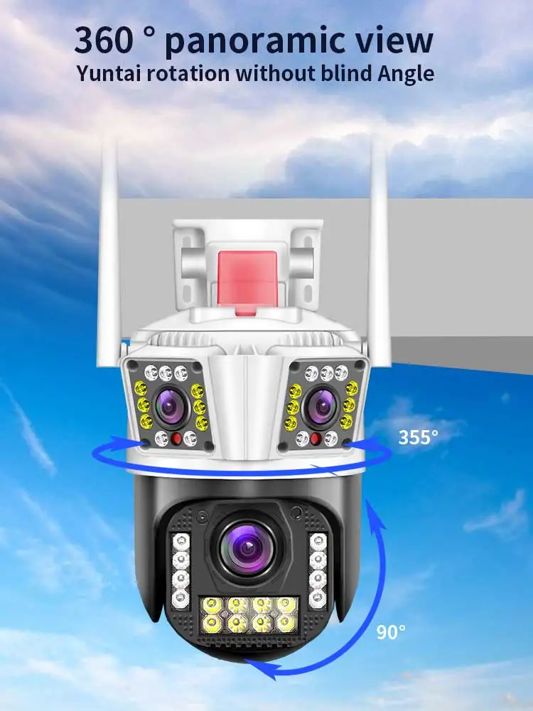 6MP Triple Lens IPC360Home APP Full Color Wireless PTZ IP Dome Camera AI Humanoid Detection Home Security CCTV Baby Monitor