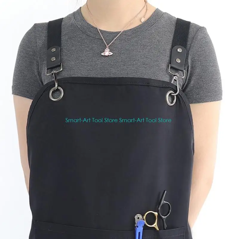 E1PB Strong Impermeable Work Smock Large Storage Pouches Multiple Functional Plan For Kitchen Studio Studio Use
