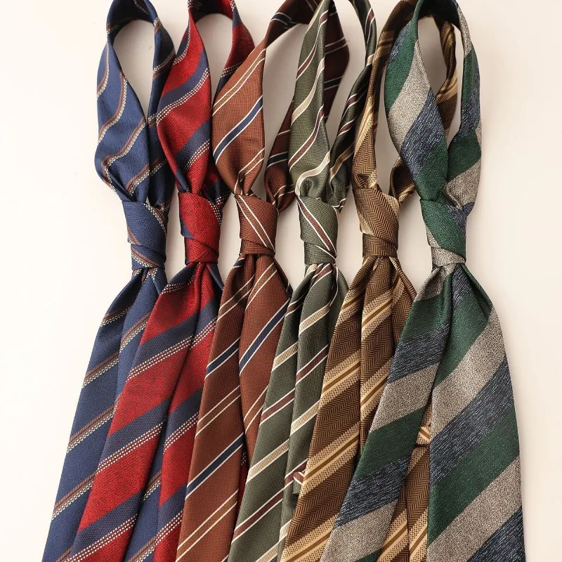 Vintage Business Formal Striped 8CM Suit Necktie, Elegant Professional Suit Accessory For Office Banquet Wedding Occasions Gift