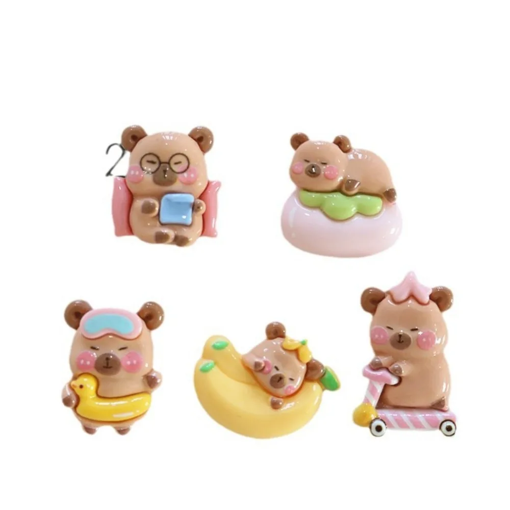 10pcs Cute Cartoon Kawaii Duck Bear Series Flat Back Resin DIY Scrapbooking Embellishments Cabochons Decoration Accessories