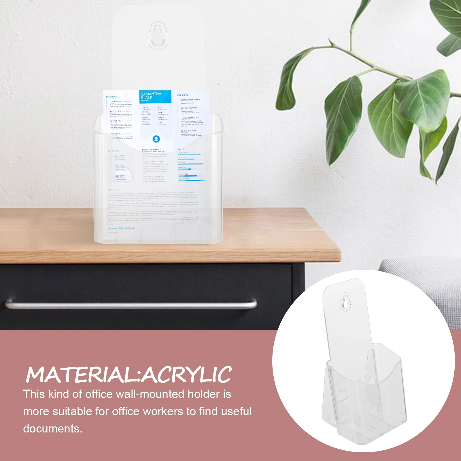 4pcs Acrylic Display Stand Clear Plastic Brochure Holder Lightweight Document Rack Stable Menu Table Top Wall Mount