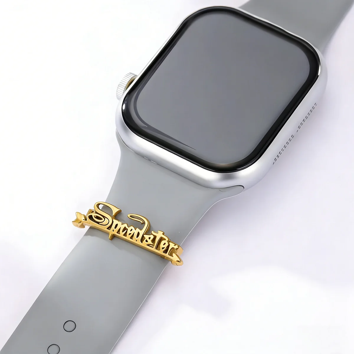Chandler Trendy Custom Cursive Name Arrow Watch Band Charm, Aesthetic Script Letter Metal Ring, Watch Jewelry for Lovers