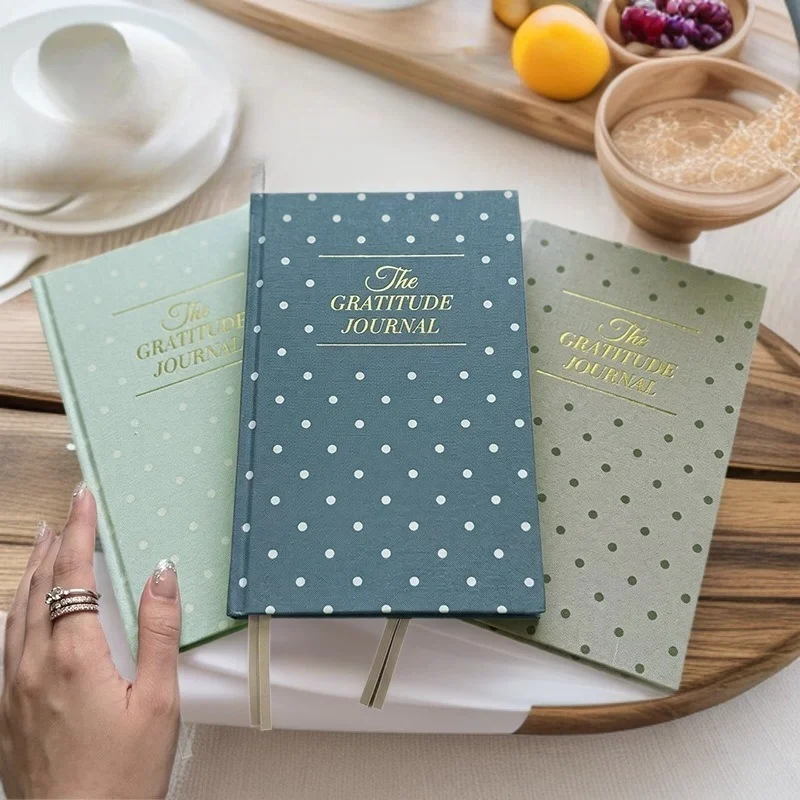 A5 Dot Pattern Gold Stamping Cover Gratitude Journal 2026 Daily Planner Schedule Record Notebook Hand Ledger